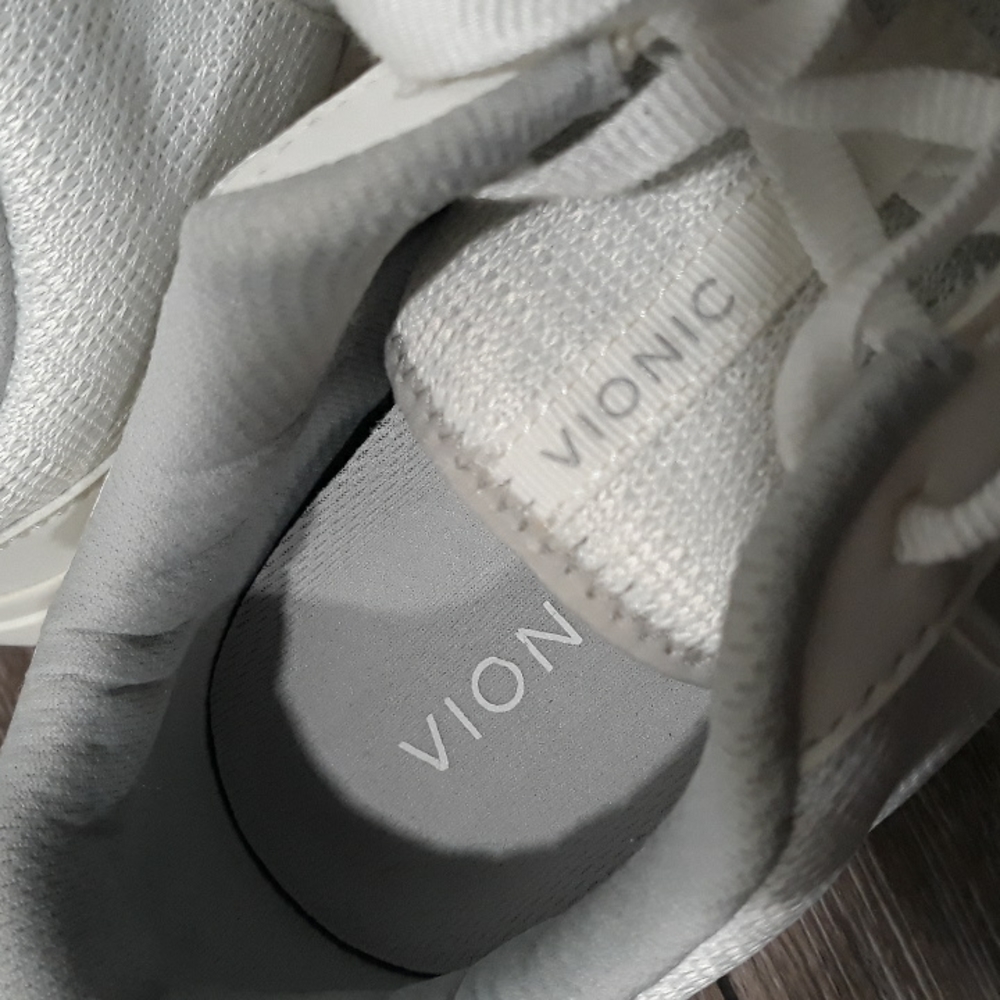 Vionic Women's White Sneakers with Light Gray Accents - Picture 4 of 11